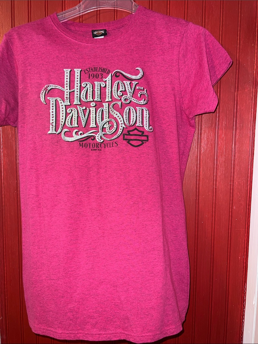 Harley-Davidson Pink Short Sleeve Logo Tee Myrtle Beach XL